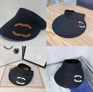 Diseñador de moda Sombreros de cubo Viseras Gorras Marca de lujo Carta Espacio Patrón Tejido a mano Sombrero de paja 13 Estilos Color sólido Sombrero ajustable Sombrero de ala ancha