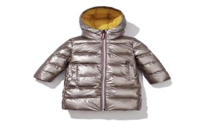Modieuze designer kinderen039s kleding kinderen winterjas voor kinderen zilveren goud jongens capuchon jas