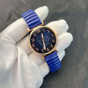 Montre à Quartz à bande élastique colorée pour étudiant littéral à feuille numérique à la mode