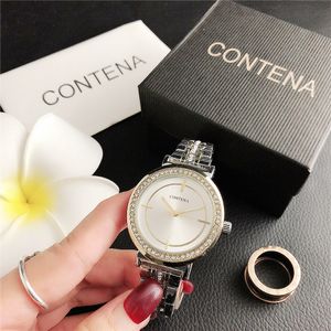 Modieuze Europese en Amerikaanse Women's Watches Minimalistische dameshorloges Quartz -horloges