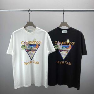T-shirt à manches courtes européen à la mode avec des lettres de ville colorées imprimées sur la poitrine Unisexe Top avec superposition intérieure