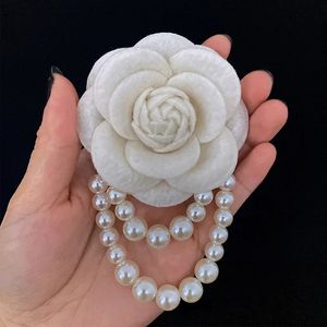 Modieuze stoffen thee bloembroche pearl tassel broche modabele sieraden broche broche dames shirt kraag accessoires cadeau 231222