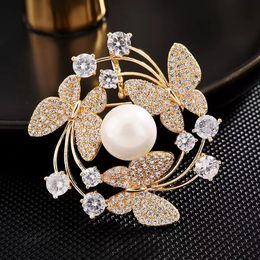 Modieuze bloem vlinder broche pin kleding accessoires verjaardag cadeau broches voor vrouwen strassbroche pin