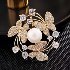 À la mode fleur papillon broche broche accessoires de vêtement cadeau d'anniversaire broches pour femmes strass broche broche