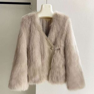 Renard à la mode pour le nouveau manteau de fourrure mi-long intégré pour les femmes d'hiver Haining 612910