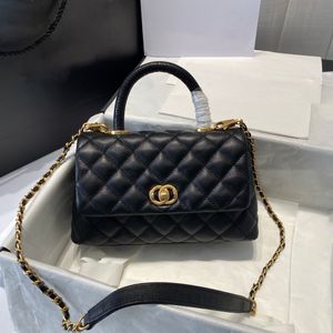 Sac à main à la mode, chaîne tissée à carreaux matelassée en cuir de vachette à grain de caviar de qualité supérieure classique, sac à bandoulière en matériel doré, designer luxueux