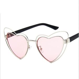 Lunettes de soleil en forme de cœur pour femmes, uniques, œil de chat, rouge, rose, en forme de cœur, couleur bonbon, décontractées, UV400242F