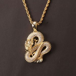 Modieuze hiphop draak-vormige gouden geëlektroplateerde trendsetter ketting hanger