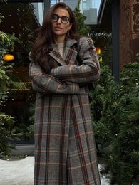 Abrigo de lana de tejido liso con solapa de moda para mujer, abrigo cálido holgado de manga larga con un solo pecho, abrigo de fiesta en la calle para mujer de moda 2024 240112