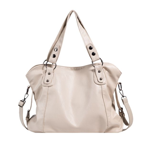 Bolso grande de moda: bolso de hombro simple de lona minimalista de alta capacidad, bolso casual coreano, bolso de compras de ocio para viajeros, elegante, tranquilo y fresco