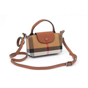 Cuir à la mode petite tendance nouveau décontracté en peau de vache Mini téléphone portable Plaid sac à bandoulière ventes directes d'usine