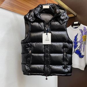 À la mode luxe hommes et femmes doudoune courte haut de gamme blanc oie tendance polyvalent coupe-vent chaud gilet 240105