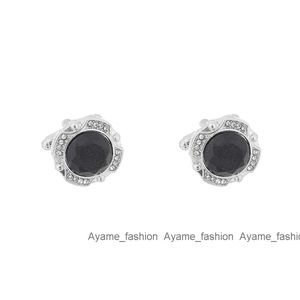 Boutons de manchette ronds en agate noire et diamant pour hommes, accessoires à la mode, bijoux, boutons de manchette de chemise française pour hommes