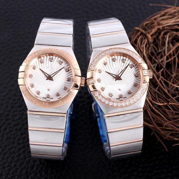 Reloj de moda para hombres y mujeres Reloj de lujo con diamantes de zafiro de 28 mm Reloj mecánico automático Marca OMG Constellation Reloj de diseñador Reloj de 38 mm para hombres