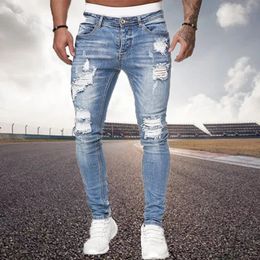 Modieuze jeans voor heren Hiphop gescheurde slanke stretchbroek Lente- en herfstbroek Club Boyfriend Jeans van hoge kwaliteit S-3XL Klassiek 240104