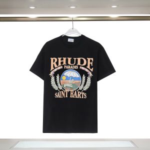 T-shirts pour hommes à la mode, créateurs pour femmes à la mode, T-shirts, hauts, lettres de poitrine décontractées pour hommes, chemises, vêtements de luxe, manches polos, vêtements, T-s Rhude