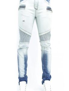 Modieuze herenblauw jeans slanke elastische gradiëntbroek comfortabele en ademende herenbroeven street style41326197647886