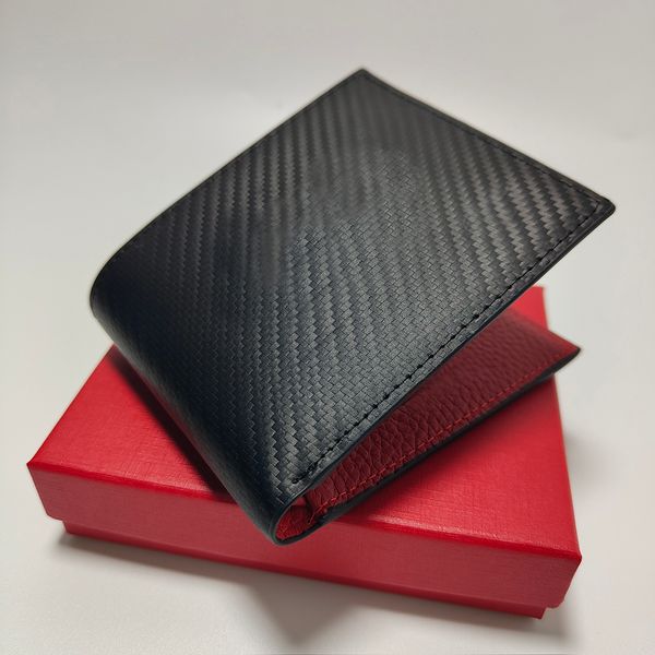 mode homme rouge portefeuille poche mince porte-cartes portable porte-monnaie luxe pli porte-monnaie est livré avec boîte designer mini portefeuilles