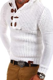 À la mode hommes hiver 3XL pull épais pulls grande taille chaud à capuche Style Punk pulls à boutons