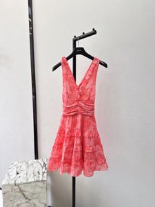 Modieus niche -ontwerp 24SS lente/zomer nieuwste gedrukte jurk