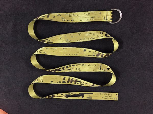Amarillo de color amarillo múltiples colores cinturón de diseño para hombres para mujeres lienzo de lienzo doble bucle tejido tejido cinturón de carreras de cinturón al aire libre correa casual 130 150 200cm