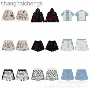 Modieuze rhuder -ontwerper shirts high street trendy merk jacquard cashew bloem brief mode casual heren dames stijl trui gebreide shorts