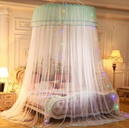 Haut rond à la mode exécution exquise belle moustiquaire de lit adulte en dentelle grand espace 2,8 m de hauteur décorations de mariage pièce maîtresse