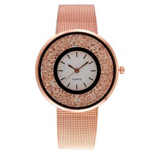 Diamantes Sands de moda Milán para mujeres con malla y reloj de cuarzo