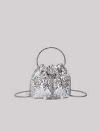 Sac seau à bandoulière à paillettes à la mode, sac à chaîne d'été, sac à bandoulière de niche pour femme