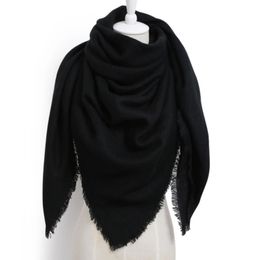 À la mode couleur unie écharpe triangulaire châle femmes cachemire hiver extérieur chaleur Foulard Hijab Foulard 231021