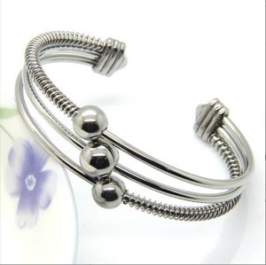 Bracelet en acier inoxydable à la mode, bracelet à trois billes en acier titane