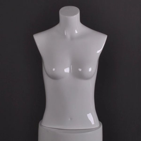 Style à la mode brillant blanc fibre de verre femme Mannequin femmes haut du corps modèle usine professionnelle en Chine