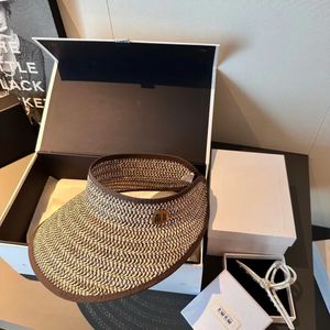 Sombrero de sombrilla de moda para mujeres y hombres, sombreros de copa huecos de tejido fino ajustable, parasol que bloquea la cara, deportes, ciclismo, gorra de paja para exteriores