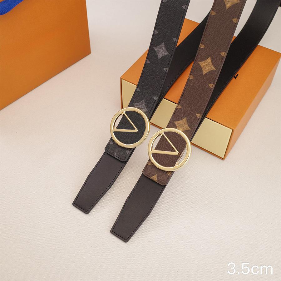 Cintura alla moda maschile classica cintura da donna retrò a doppio strato di mucca in oro oro larghezza 3,5 cm