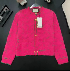 Moda Mujer Cardigan Suéteres Suave Cachemira Punto Tops Botón Cardigans Diseño Verde Rayas Letra Decoración Otoño Diseñador Personalidad Suéter S-L