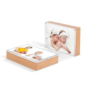 Fashional Baby Photo Frame Kids Pictures Sign Holder Table Desk Display Standing In Magnetic Moulding