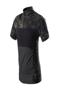 FashionArmy Tactical Shirt Camouflage à manches courtes T-shirt extérieur camouflage rapide Multicam Black Men Chasse des chemises de randonnée 6643135