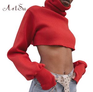 FashionArtsu Red Sexy Long Sleeve Crop Top T -shirt Dames Girl Power Turtleneck Stranger Things Thes T -shirt Femme Asts20252 J6612547