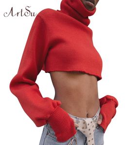 FashionArtsu Red Sexy Long Sleeve Crop Top T -shirt Dames Girl Power Turtleneck Stranger Things Thes T -shirt Femme Asts20252 J5287031