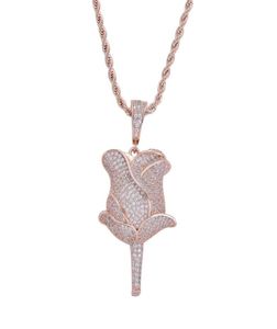 Fashione diamants pendentif colliers for hommes femmes collarines de fleur occidental réel gardien de cuivre en cuivre zircon bijoux de luxe pour 9286335