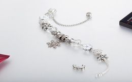 FashionFashion marque alliage haute qualité Bracelet Fit bricolage flocon de neige gouttes huile fleurs perles Bracelet pour femmes bijoux659452958046