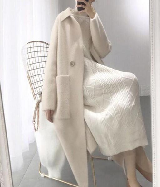 FashionGenuine Mink Cashmere Sweater Women Pure Cashmere Cardigan Knited Mink Jacket Winter Fur Long Fur Coat Bn2019 DC4863038901