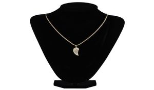 Fashiongold White Gold Iced Out CZ Zirconia Lovers Angel Wing ketting ketting Hip Hop Feather Wing rapper sieraden geschenken FO6297575