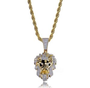 FashionHip Hop Iced Out Gouden Hanger Ketting Leeuwenkop Hanger Ketting Mode Ketting Sieraden9419793