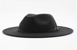 FashionImitation laine femmes hommes dames Fedoras haut Jazz chapeau européen américain casquettes rondes melon Hats4805891