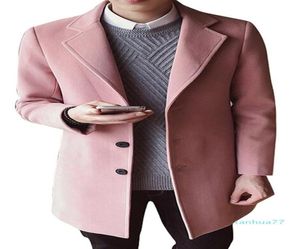 Fashionmens Casual Wollen Coat Single Breasted Long Pea Coat Trench Overjas Winter Casual Jacket Mens Cashmere Wool8829361