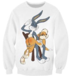FashionNeWest Fashion Womenmen Bugs Bunny Looney Tunes 3D Gedrukte Casual Sweatshirts Hoody Tops S5XL B4194553333