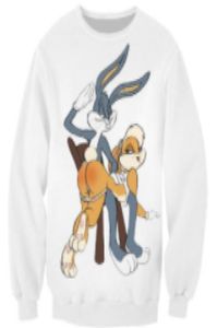 Fashionnewest mode féminin bogues lapin looney tunes 3d swetshirts décontractés imprimés tops s5xl b44934771