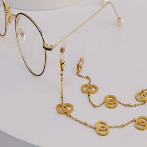 Moda Cadena de anteojos Revestimiento de acero de titanio Gafas Titular de la correa Auriculares Anti Máscaras faciales perdidas Pulseras de cadena Diseñador Mujer Collar unisex