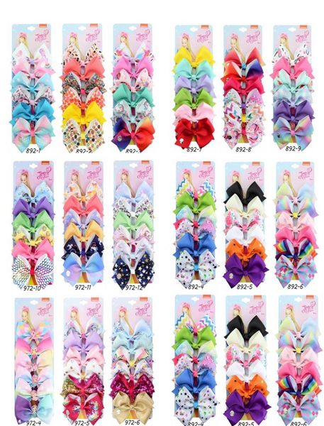 Fashions INS Enfants Filles Accessoires de cheveux 5 pouces 6pcs Lot Set Barrettes Sirène 26 Styles Jojo Siwa Princesse Ruban Bâtons Hairclip8034843